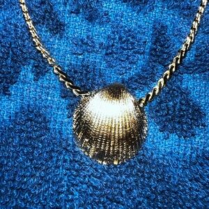 Trifari Gold Shell Pendant Necklace